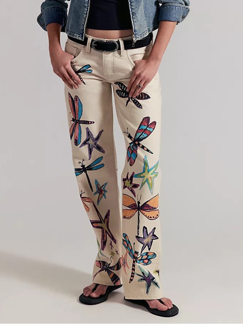 Free People We The Free Tennessee Low-Rise Illusions Jeans in Dragonfly NWT